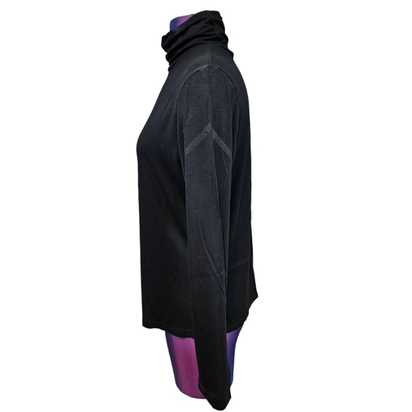 Herou Black Stretch Modal Mock Turtleneck‎ Top Size XL Women's I26 - Picture 3 of 8